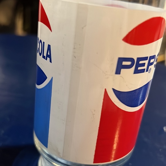 Vintage Pepsi Cola Glass Cup Red Blue - Picture 5 of 5
